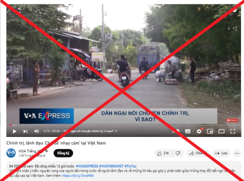 Ảnh chụp video có nội dung xuyên tạc của kênh youtube VOA Tiếng Việt