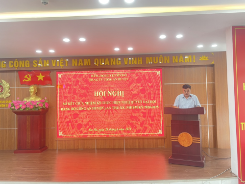 Sơ kết giữa nhiệm kỳ thực hiện Nghị quyết đại hội Đảng bộ Công an huyện Sìn Hồ, nhiệm kỳ 2020-2025