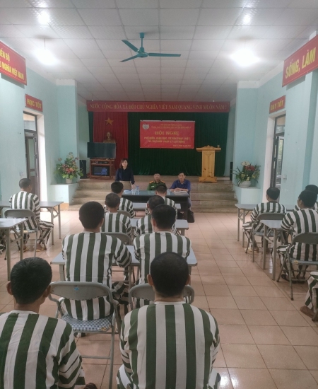 Hội nghị phổ biến, giáo dục, tư vấn pháp luật và trợ giúp pháp lý lưu động cho phạm nhân tại Trại tạm giam Công an tỉnh Lai Châu
