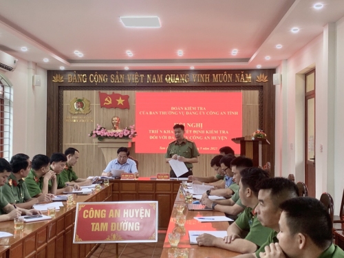 Kiểm tra đối với đảng ủy Công an huyện Tam Đường