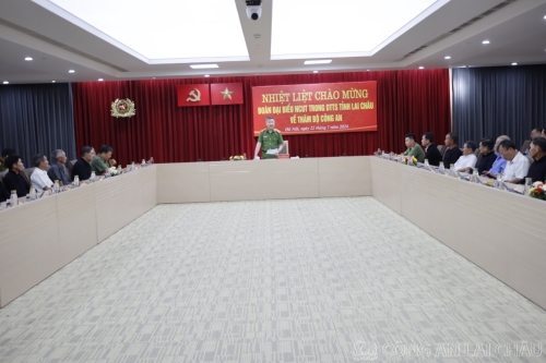 hiếu tướng Nguyễn Ngọc Lâm – Thứ trưởng Bộ công an phát biểu tại buổi tiếp Đoàn