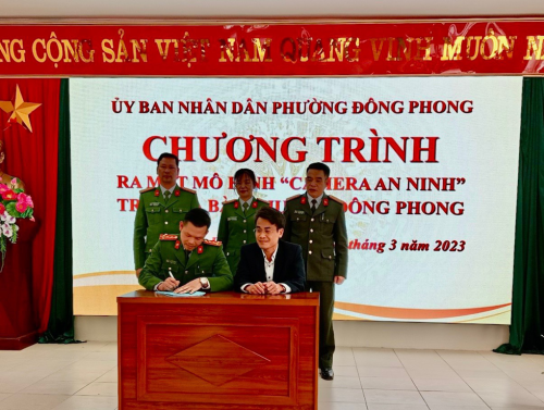 Mô hình camera an ninh “điểm tựa”trong công tác đảm bảo ANTT trên địa bàn phường Đông Phong.