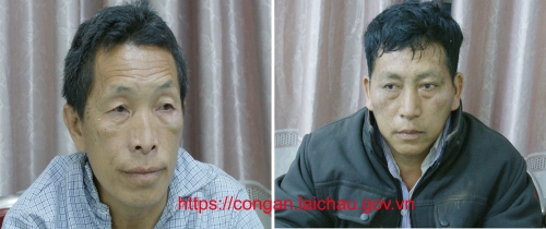 Hai đối tượng Hàng A Vự và Mùa Nủ Súa tại cơ quan điều tra