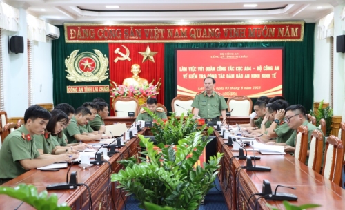 Cục An ninh kinh tế - Bộ Công an làm việc với Công an tỉnh Lai Châu