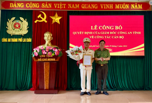 Đồng chí Thượng tá Phạm Thế Duyệt được điều động giữ chức vụ Phó Trưởng Công an thành phố Lai Châu