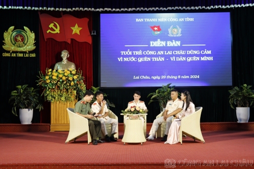 Các đoàn viên thanh niên Công an tỉnh Lai Châu tiêu biểu tham gia diễn đàn