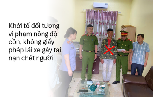 Ảnh: Cơ quan Cảnh sát điều tra Công an tỉnh Lai Châu thi hành Lệnh bắt bị can để tạm giam đối với bị can Tẩn Minh Tuấn