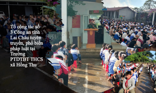 Tổ công tác số 3 Công an tỉnh Lai Châu tuyên truyền, phổ biến pháp luật tại Trường PTDTBT THCS xã Hồng Thu