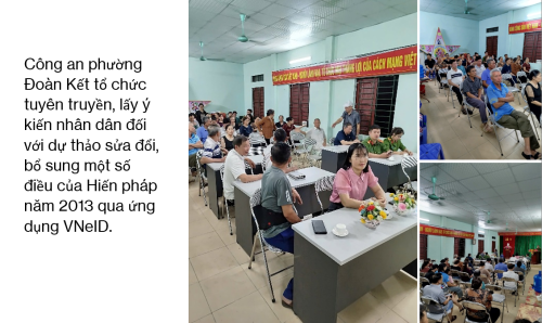 Công an phường Đoàn Kết tổ chức buổi tuyên truyền, lấy ý kiến nhân dân đối với dự thảo sửa đổi, bổ sung một số điều của Hiến pháp