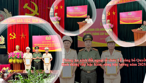 Phòng An ninh đối ngoại tổ chức Lễ công bố Quyết định thăng cấp bậc hàm, nâng bậc lương năm 2025.