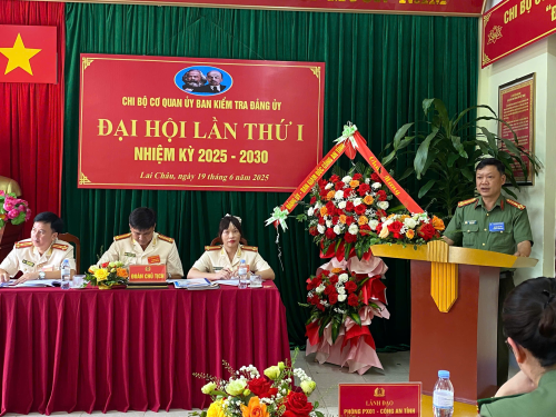 Chi bộ Cơ quan Ủy ban Kiểm tra Đảng ủy Công an tỉnh tổ chức thành công Đại hội lần thứ I, nhiệm kỳ 2025-2030