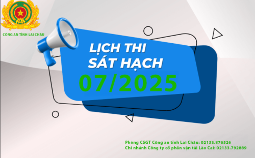 Thi sát hạch cấp giấy phép lái xe cơ giới tháng 7/2025