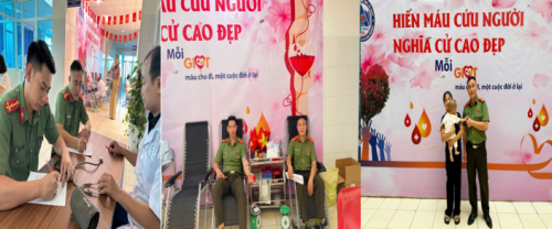 Cán bộ Phòng Quản lý xuất nhập cảnh Công an tỉnh Lai Châu kịp thời hiến máu cứu người
