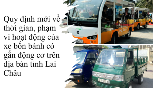 Quy định mới về thời gian, phạm vi hoạt động của xe bốn bánh có gắn động cơ trên địa bàn tỉnh