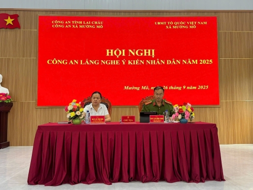 Công an xã Mường Mô tổ chức tại Nhà Văn hoá xã Mường Mô, tỉnh Lai Châu. 