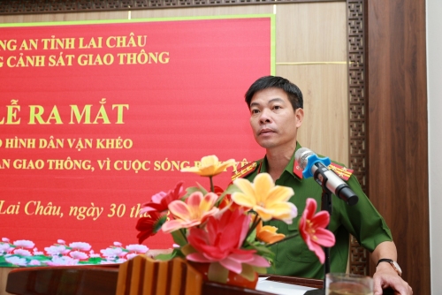 Đại tá lê Anh Hưng - Phó Giám đốc Công an tỉnh phát biểu chỉ đạo tại buổi lễ