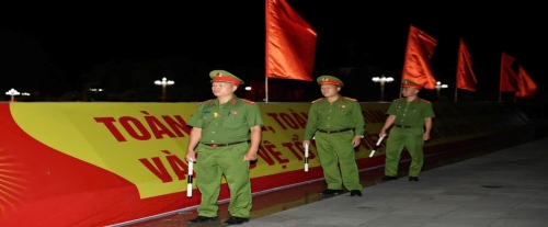 Công an phường Tân Phong bảo đảm ANTT Đại hội Đảng bộ tỉnh Lai Châu khoá XV