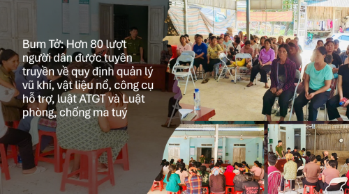 Công an xã Bum Tở đẩy mạnh tuyên truyền, vận động nhân dân giao nộp vũ khí, vật liệu nổ