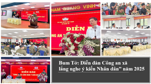 Bum Tở: Tổ chức Diễn đàn “Công an xã lắng nghe ý kiến Nhân dân” năm 2025