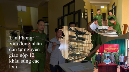 Tân Phong: Vận động nhân dân tự nguyện giao nộp 12 khẩu súng các loại