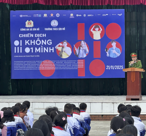 Sìn Hồ: Lan tỏa chiến dịch “Không một mình” - "Cùng nhau an toàn trực tuyến" bảo vệ học sinh