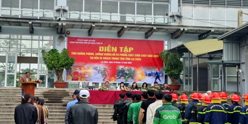 Nâng cao kỹ năng xử lý tình huống khủng bố, phá hoại tại Bến xe khách Trung tâm tỉnh Lai Châu