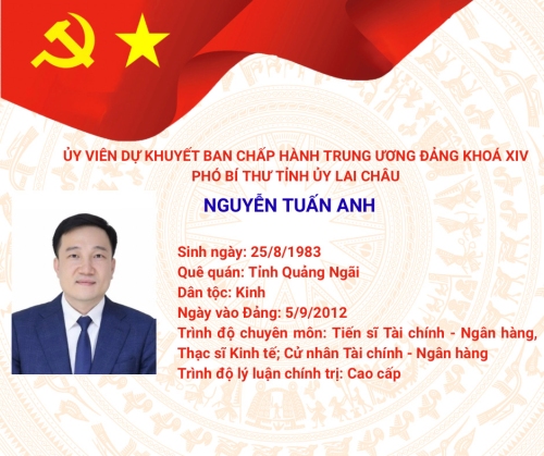 Đồng chí Nguyễn Tuấn Anh - Phó Bí thư Tỉnh ủy Lai Châu trúng cử Ủy viên Dự khuyết Ban Chấp hành Trung ương Đảng khóa XIV