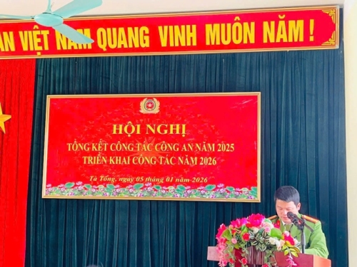 Hội nghị tổng kết công tác Công an năm 2025, triển khai nhiệm vụ năm 2026 và phát động phong trào thi đua “vì an ninh Tổ quốc” năm 2026 của Công an xã Tà tổng