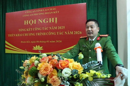 Đại tá Phạm Hải Đăng – Phó Giám đốc Công an tỉnh phát biểu chỉ đạo tại Hội nghị