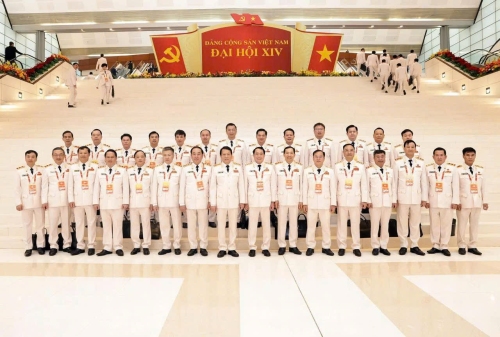 Các đồng chí trong Đảng uỷ Công an Trung ương dự Đại hội XIV của Đảng.