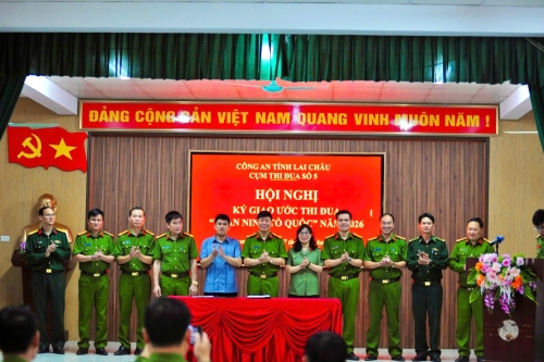 Công an các xã Cụm thi đua số 5 thống nhất các nội dung ký giao ước thi đua năm 2026