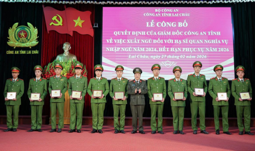 176 hạ sĩ quan, chiến sĩ nghĩa vụ nhập ngũ năm 2024 hoàn thành thời hạn phục vụ trong Công an nhân dân