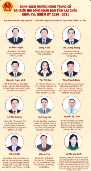 DANH SÁCH NHỮNG NGƯỜI TRÚNG CỬ ĐẠI BIỂU HỘI ĐỒNG NHÂN DÂN TỈNH LAI CHÂU KHOÁ XVI, NHIỆM KỲ 2026 - 2031