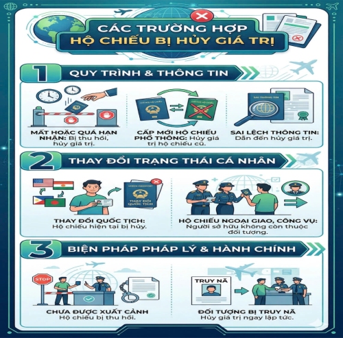 Hình ảnh minh họa về trường hợp Hộ chiếu bị hủy giá trị.