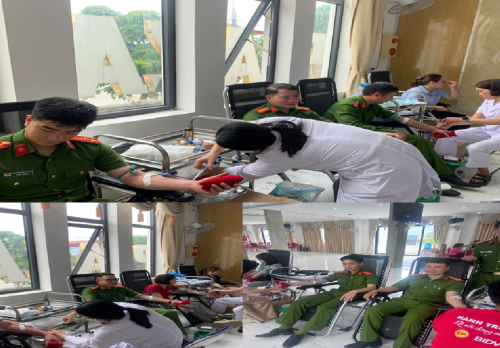 Công an xã Tân Uyên tham gia hiến máu tình nguyện