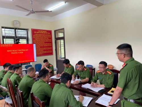 Chi bộ Công an xã Pắc Ta tổ chức sinh hoạt thường kỳ tháng 4/2026