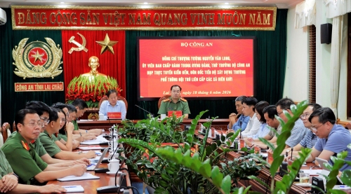 Thứ trưởng Bộ Công an Thượng tướng Nguyễn Văn Long chủ trì giao ban đôn đốc tiến độ xây dựng trường học vùng biên