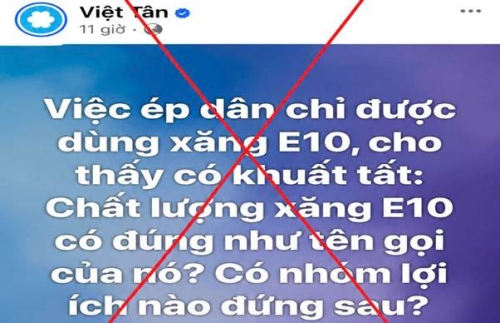 Luận điệu xuyên tạc, kích động của Việt Tân liên quan xăng E10
