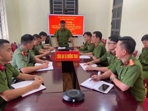 Chi bộ Công an xã Mường Than: “Phát huy vai trò lãnh đạo của cấp ủy, chi bộ đối với việc thực hiện chỉ tiêu công tác và nhiệm vụ bảo đảm ANTT”.
