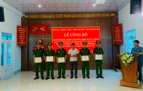 Kịp thời khen thưởng đột xuất công an xã khun há có thành tích xuất sắc trong đấu tranh phòng, chống tội phạm