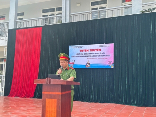 Đoàn Thanh niên Công an Xã Hậm Hàng xung kích trong công tác tuyên truyền pháp luật và xây dựng "xã không ma túy"