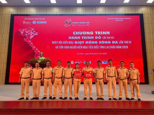 Phòng Cảnh sát giao thông: Đồng hành cùng ngày hội hiến máu “giọt hồng sông đà”