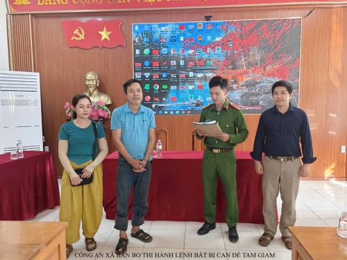 Công an xã Bản Bo bắt khởi tố bị can sử dụng rượu bia, cố ý gây thương tích cho người khác
