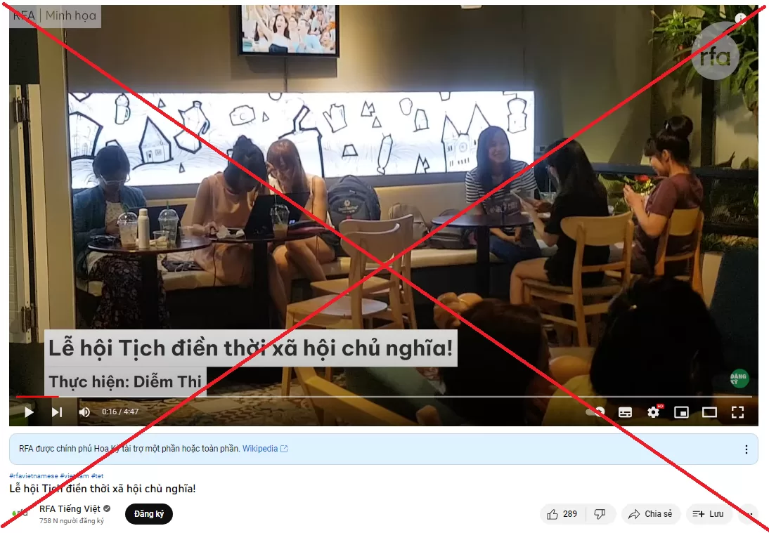 Ảnh chụp từ video clip trên Kênh youtube RFA Tiếng Việt