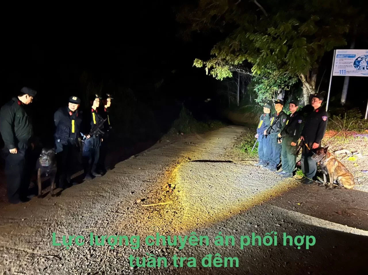 Lực lượng chuyên án phối hợp tuần tra đêm