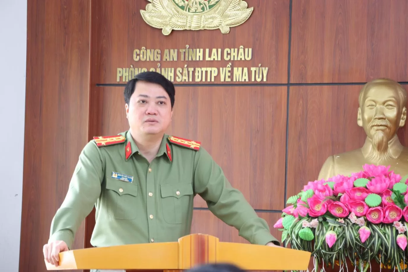 Công an tỉnh Lai Châu công bố tân Trưởng phòng Cảnh sát điều tra tội phạm về ma túy
