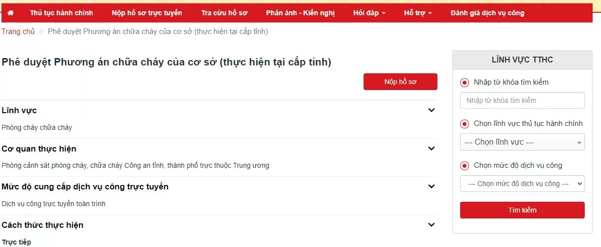 hồ sơ phương án chữa cháy cơ sở