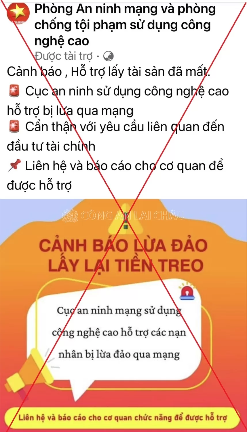 Các đối tượng giả mạo trang Fanpage chính thống chạy quảng cáo lừa đảo