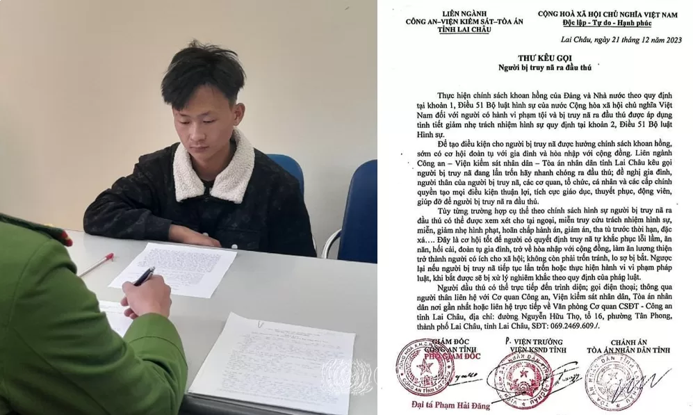 CATP Lai Châu phát huy hiệu quả của “Thư kêu gọi người bị truy nã ra đầu thú”