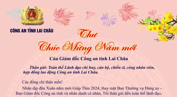 Thư chúc mừng năm mới của đồng chí Giám đốc Công an tỉnh Lai Châu